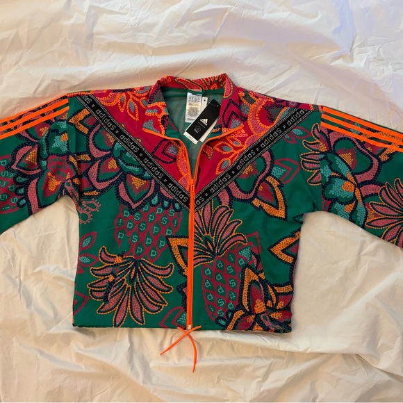 adidas Jackets & Blazers - adidas FARM RIO NWT Women’s Pineapple Floral Windbreaker AOP Kimono